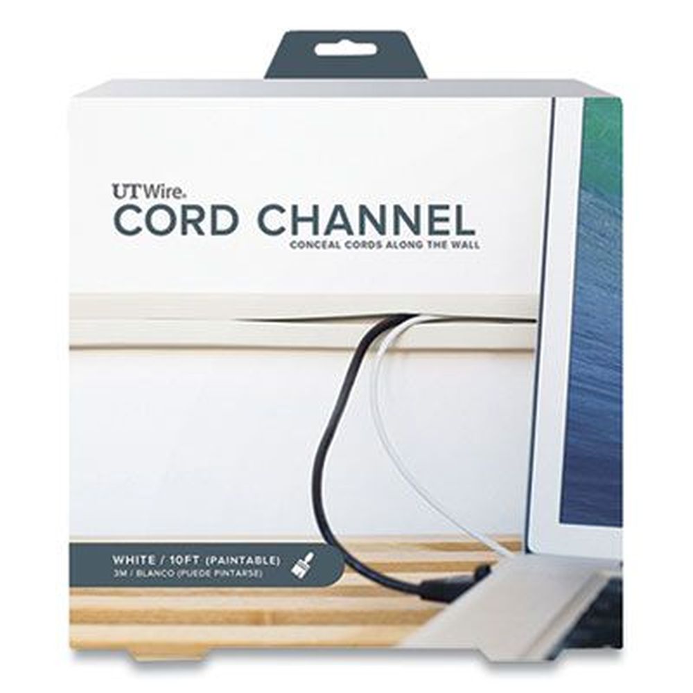 Ut Wire White Cord Channel Wire Protection, 1 Inch X 10 Feet