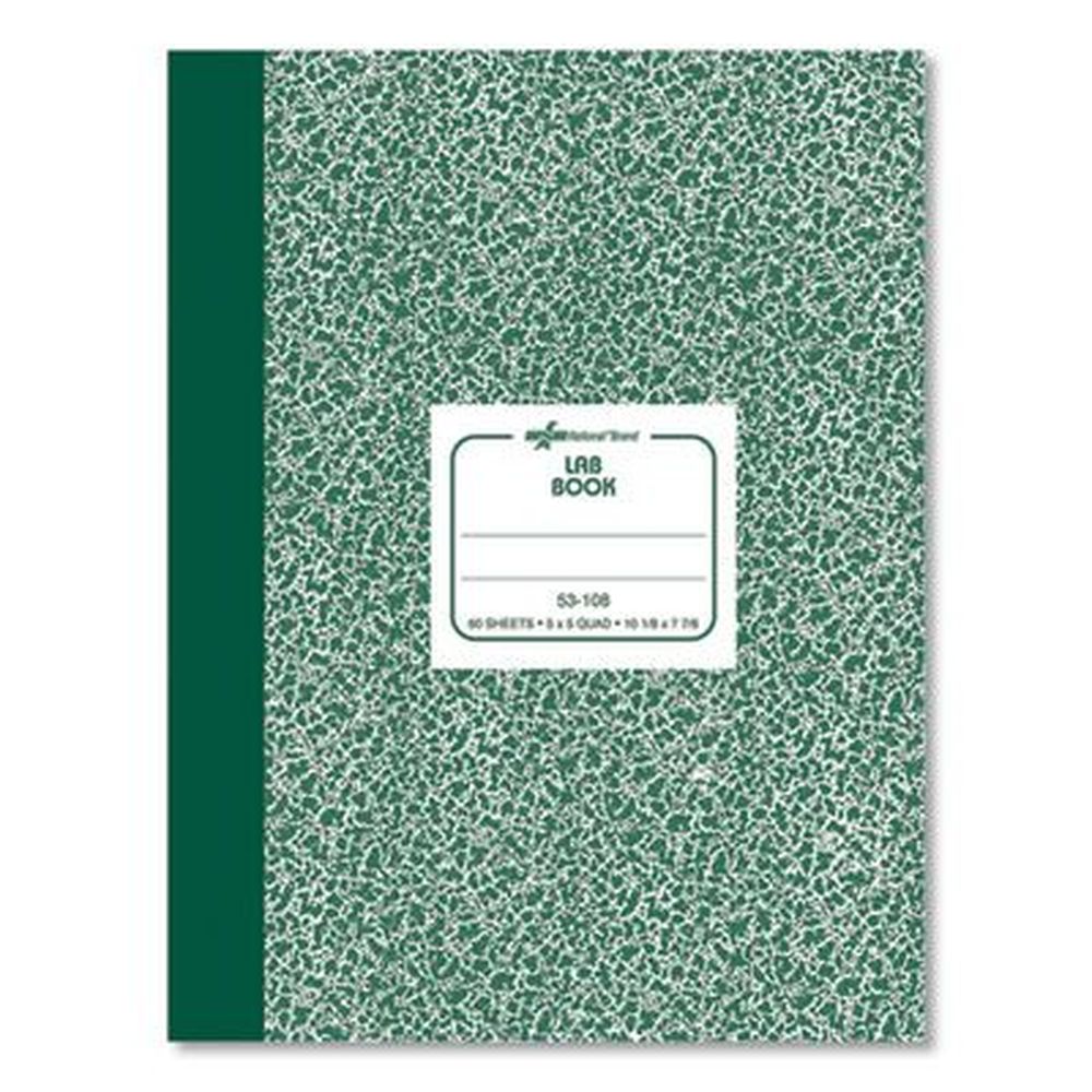 National Quadrille Rule 60 Sheets Composition Lab Notebook, With Green Cover, 10.13 X 7.88 Inch Sheet