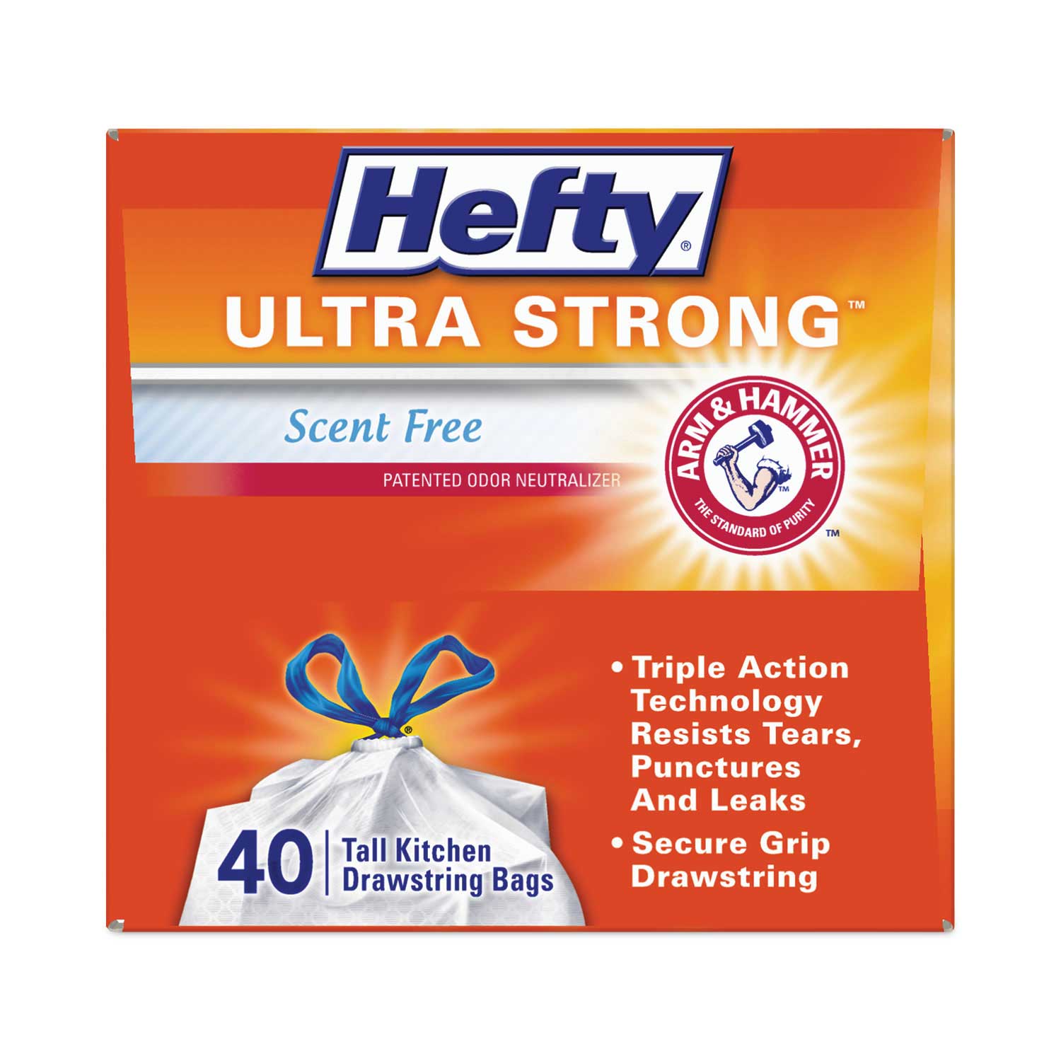 Ultra Strong Tall Kitchen and Trash Bags, 13 gal, 0.9 mil, 23.75