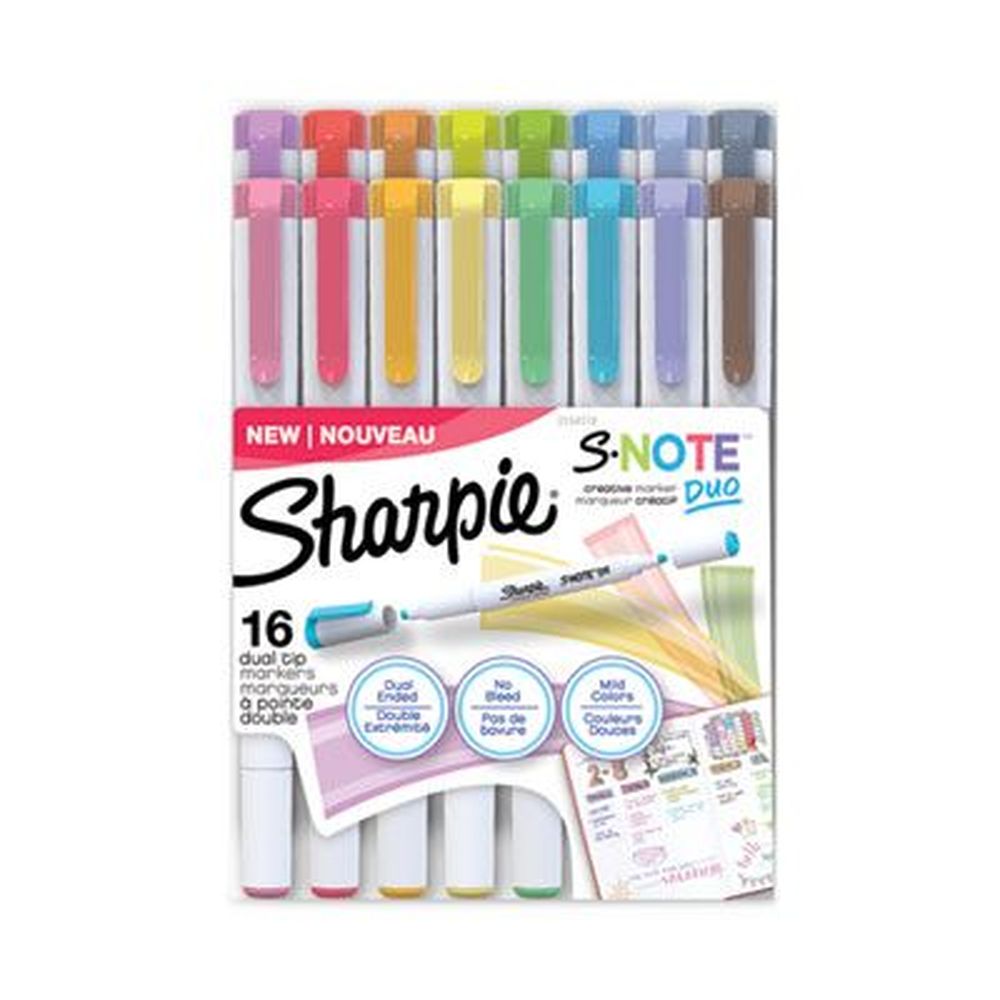 Sharpie S-note White Barrel Creative Marker With Bullet/chisel Tip -- 16 Per Pack