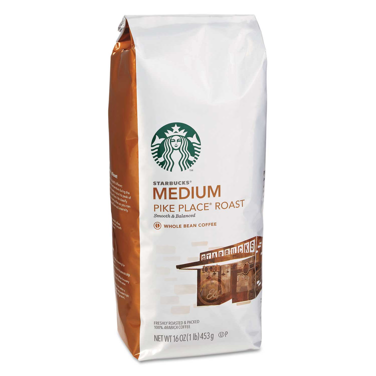 Whole Bean Coffee, Pike Place Roast, 1 lb Bag Whole Bean Coffee, Pike Place Roast, 1 lb Bag
