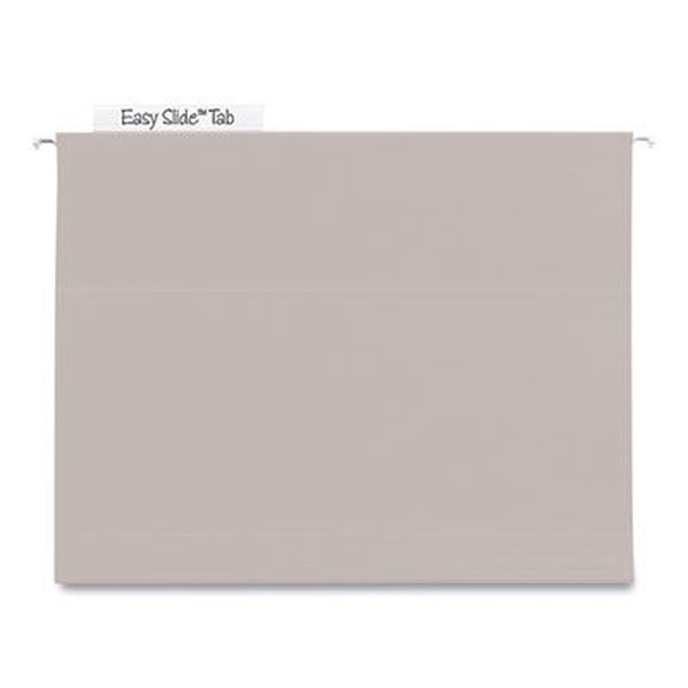 Smead Tuff Steel Gray Letter Extra Capacity Hanging File Folder With Easy Slide Tabs, 4 Inch Capacity -- 18 Per Box