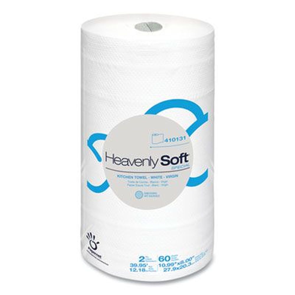 Papernet White 2-ply Heavenly Soft Kitchen Paper Towel, 8 X 11 Inch - 60 Per Roll -- 30 Rolls Per Case