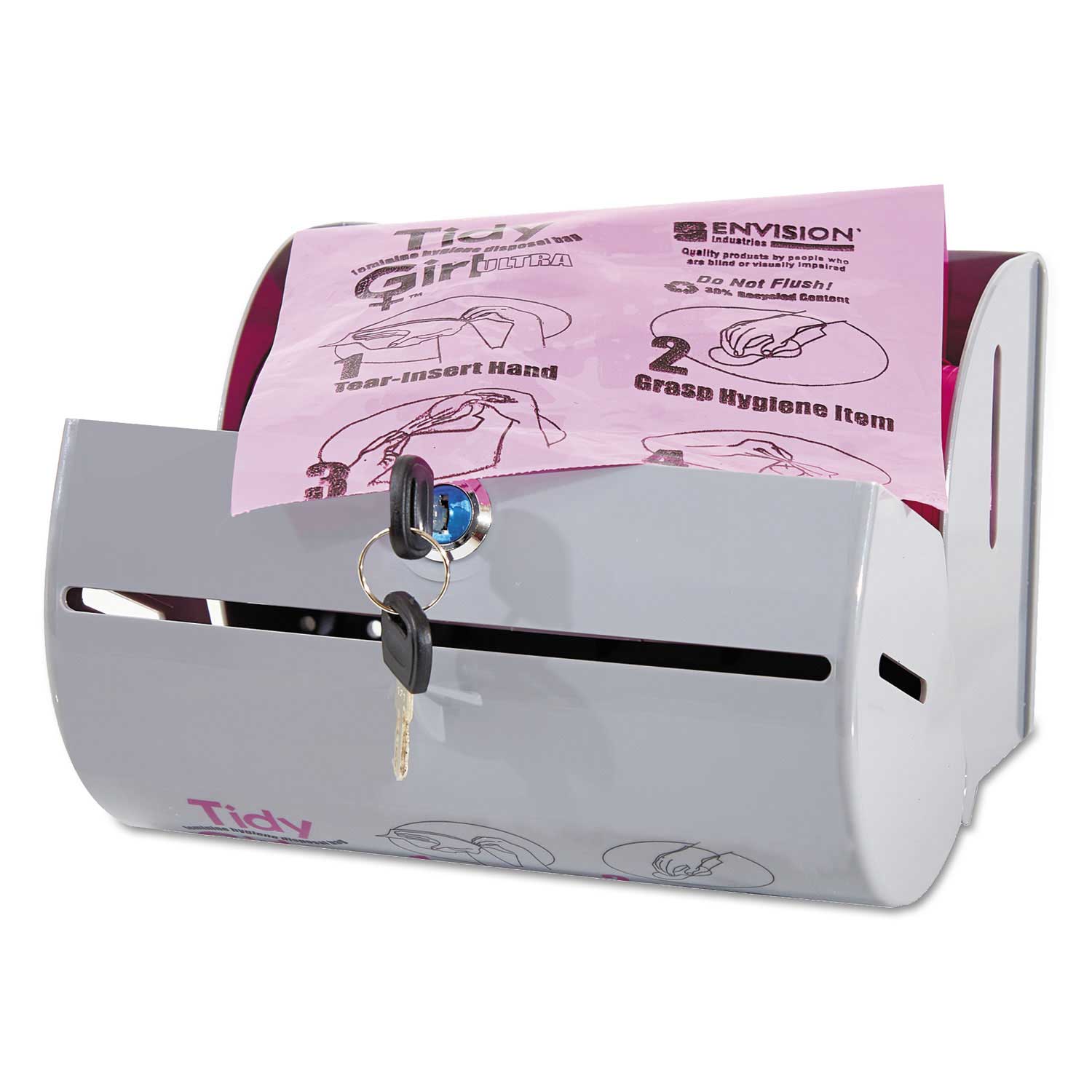 Plastic Feminine Hygiene Disposal Bag Dispenser, Gray Plastic Feminine Hygiene Disposal Bag Dispenser, Gray