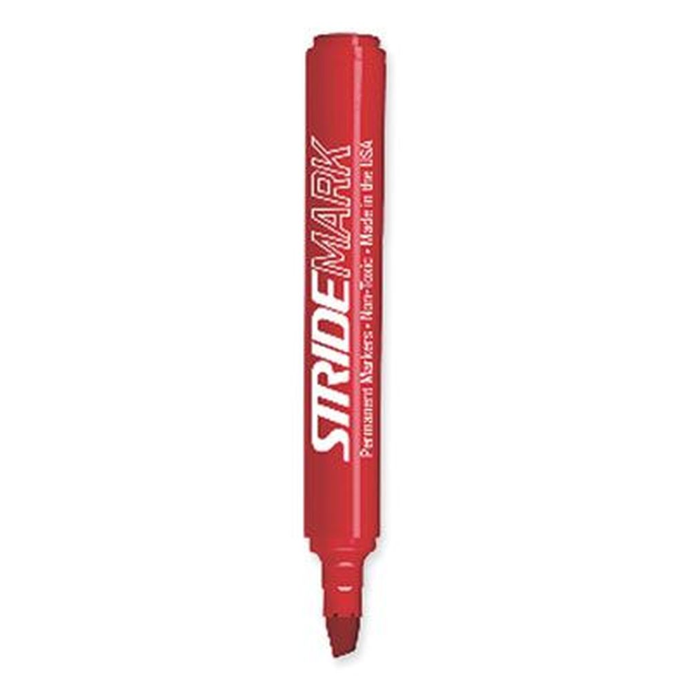Stride Stridemark Red Permanent Marker With Fine Bullet Tip -- 12 Per Box