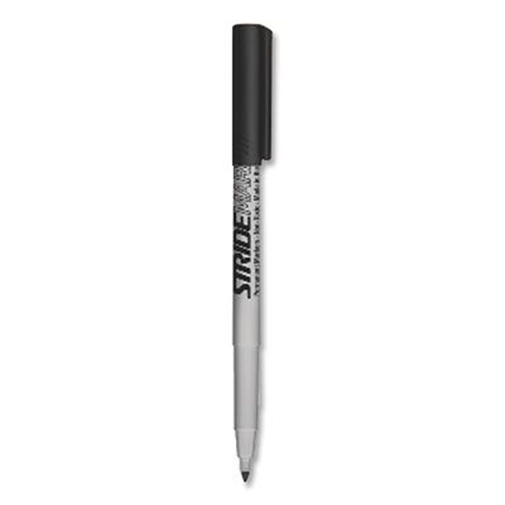 Stride Stridemark Black Permanent Marker With Fine Bullet Tip -- 12 Per Box