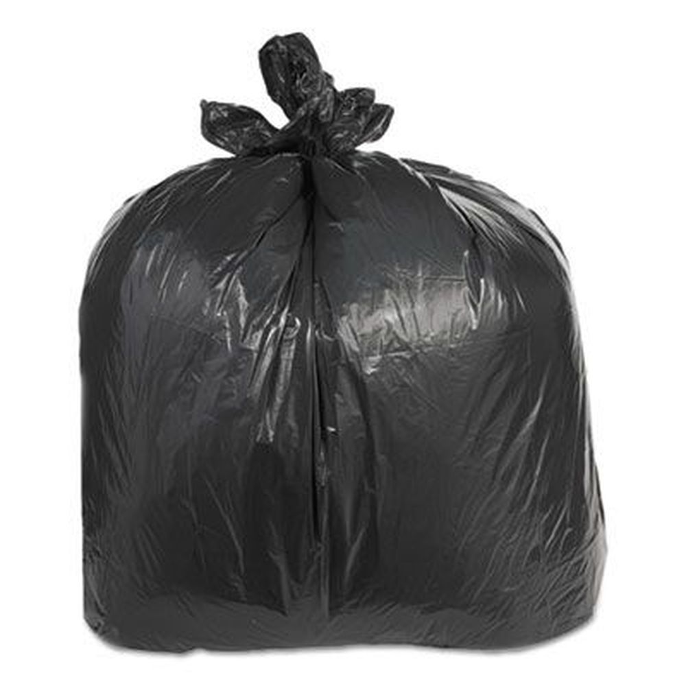 Black Perforated Trash Bags - 24x32" 0.35 Mil Low Density Can Liners (500 Count Case)