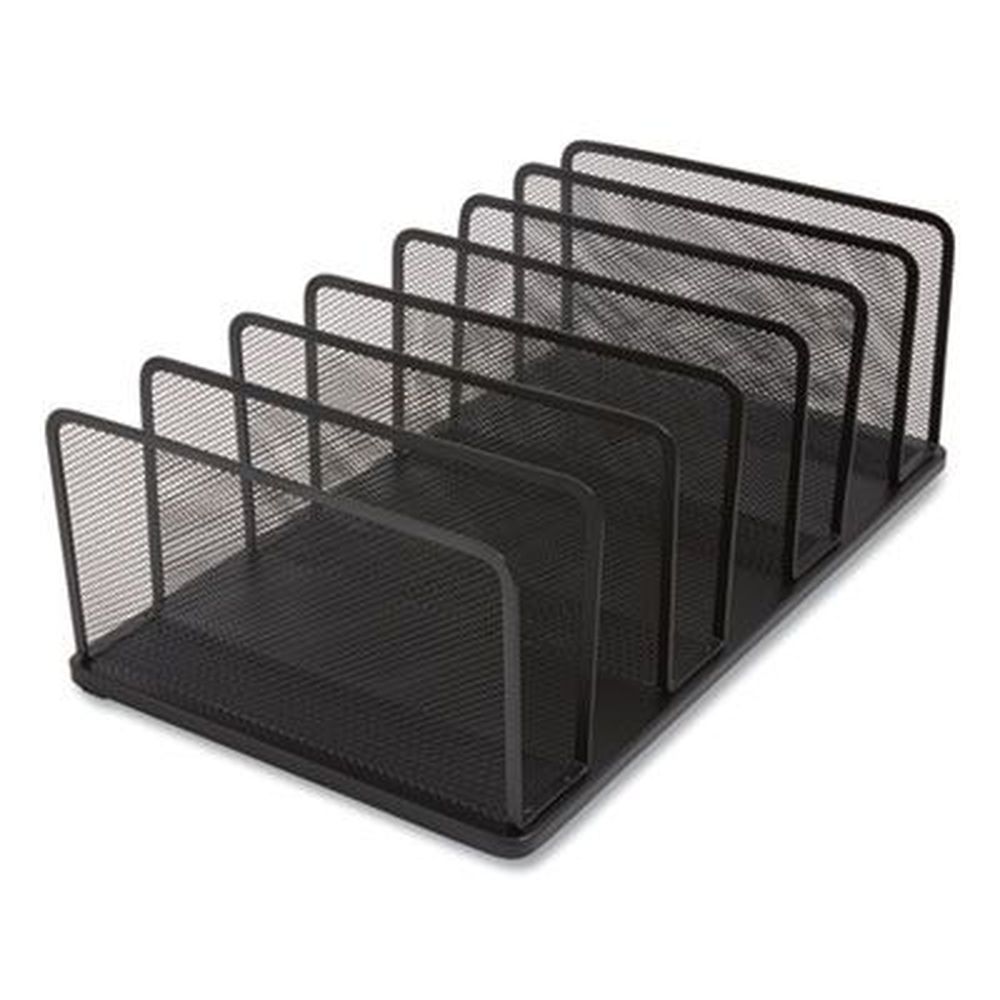Wire Sorteer Tru Red Matte Black 7 Sections Letter Size Wire Mesh Vertical Document ...