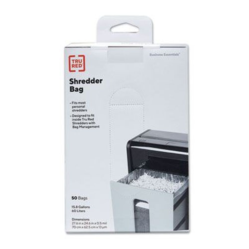 Tru Red Shredder Bag, 15.8 Gallon Capacity -- 50 Per Box