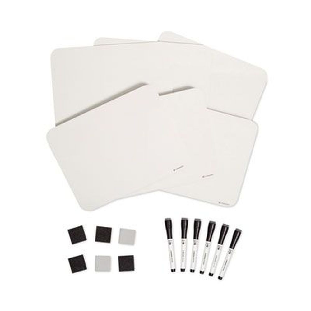 U Brands White Surface Single Sided Dry Erase Lap Board, 12 X 9 Inch -- 6 Per Pack