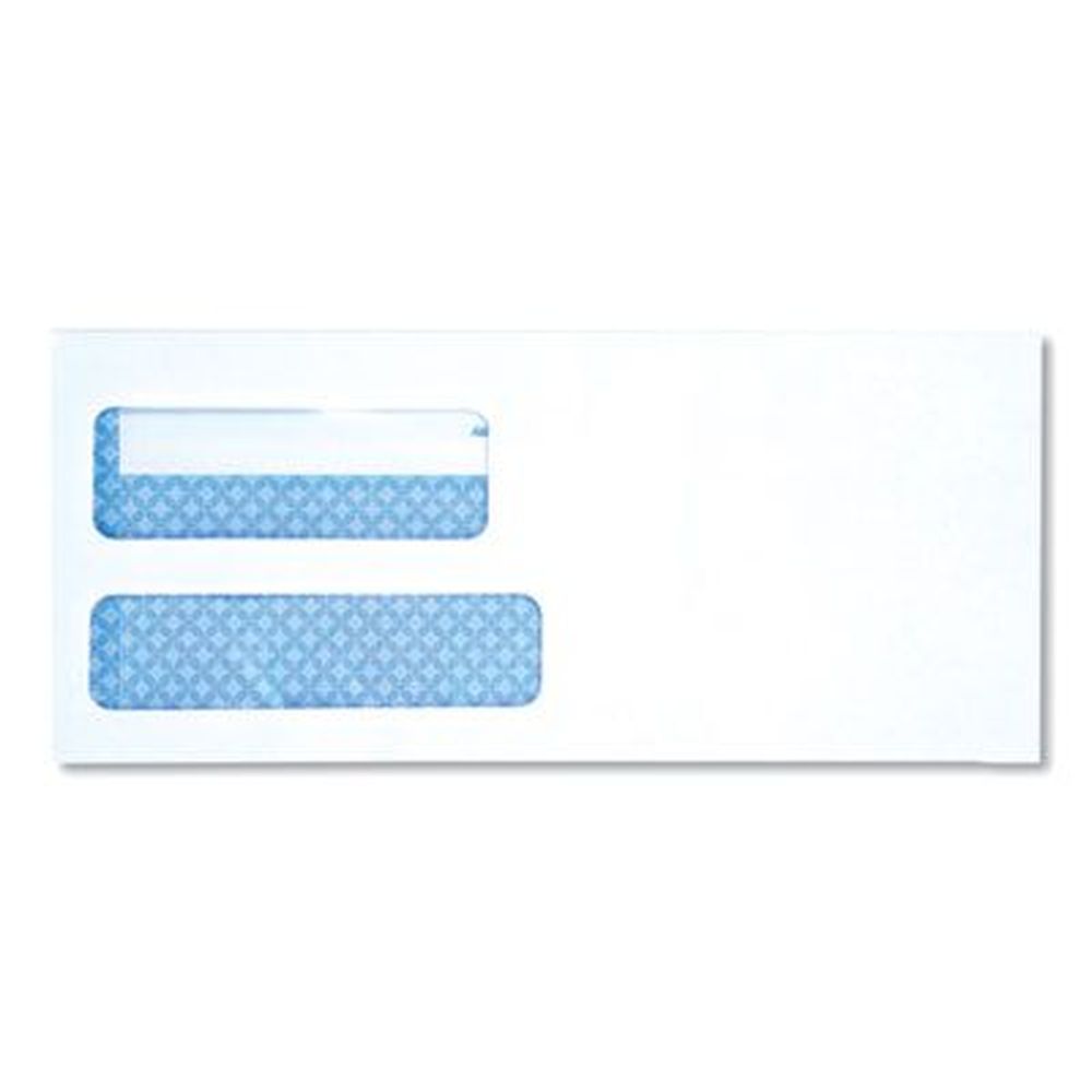 Universal White Square Flap Self Adhesive Closure Double Window Business Envelope, 3.88 X 8.88 Inch -- 500 Per Box
