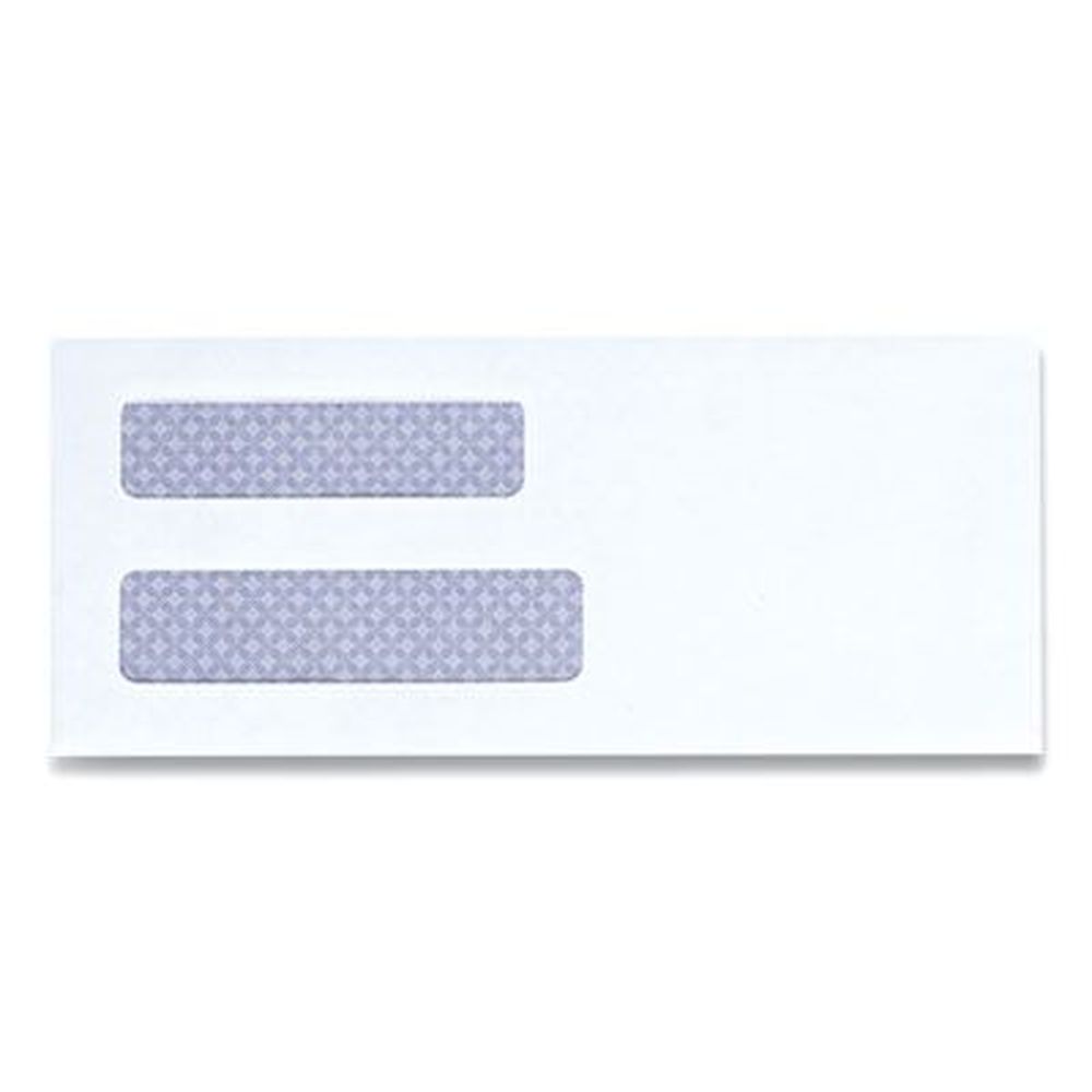 Universal White Square Flap Self Adhesive Closure Double Window Business Envelope, 3.63 X 8.63 Inch -- 500 Per Pack