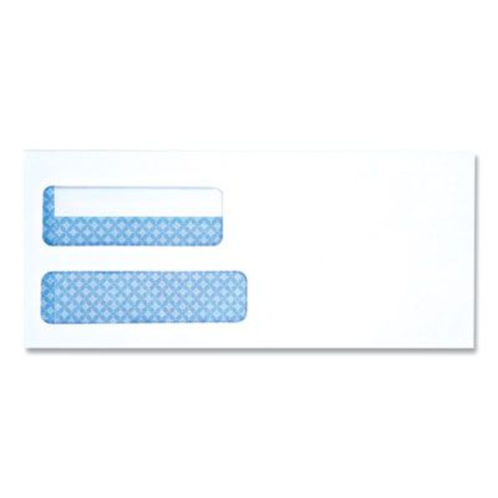 Universal White Self-adhesive Closure Square Flap Double Window Business Envelope, 4.13 X 9.5 Inch -- 500 Per Box