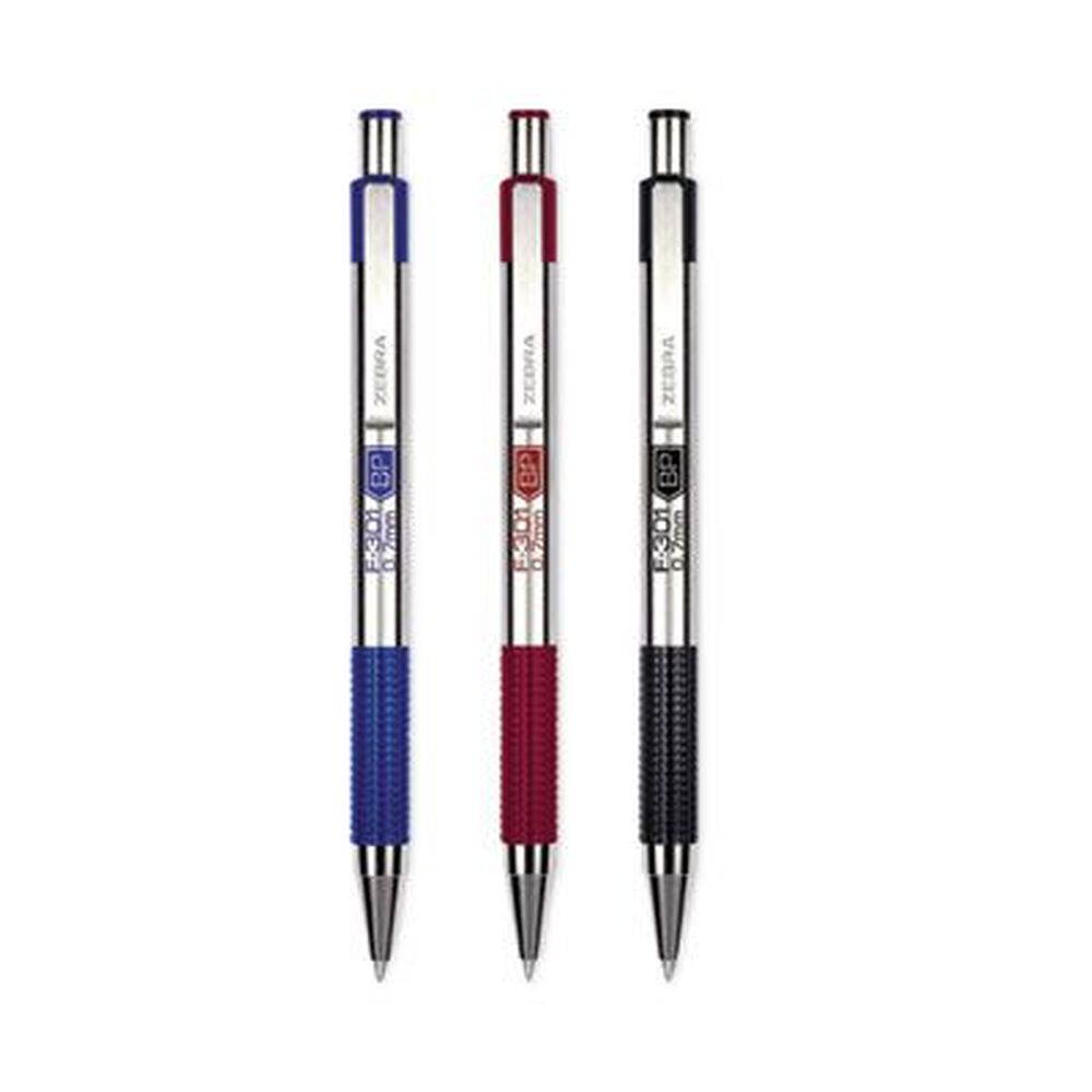 Zebra F-301 Fine 0.7 Mm Assorted Ink And Barrel Colors Retractable Ballpoint Pen -- 4 Per Pack