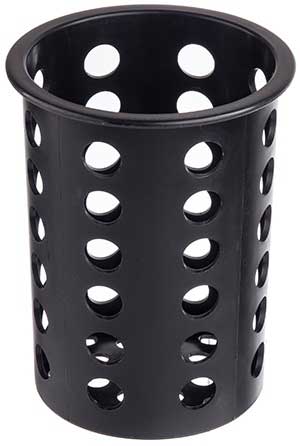 Tablecraft Black Polypropylene Flatware Cylinder, 4.375 X 4.375 X 5.5 Inch -- 12 Per Case