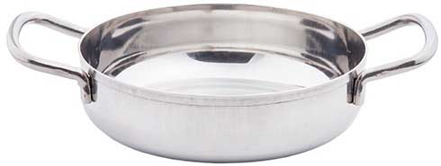 Tablecraft Stainless Steel Mini Brazier With Handles, 6 Inch