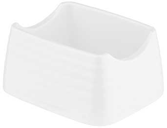 Tablecraft Pulito Collection White Melamine Textured Finish Sugar Packet Holder, 4 X 3.25 X 2 Inch -- 12 Per Case
