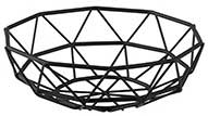 Tablecraft Delta Series Black Powder Coated Steel Round Wire Basket, 6 Inch Dia.