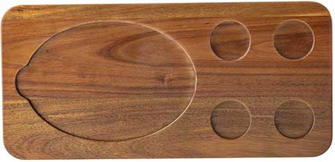 Tablecraft Acacia Fajita Rectangular Serving Board, 18.5 X 8.75 X 0.75 Inch