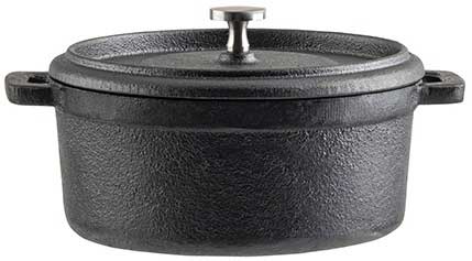 Tablecraft Cast Iron Cocotte With Lid And Stainless Steel Knob, 16 Ounce Capacity