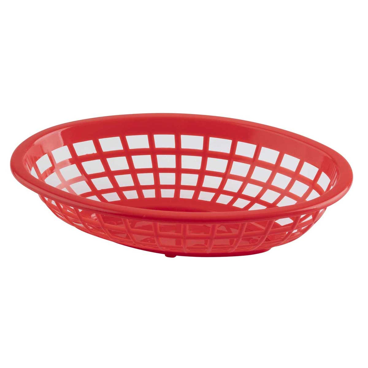 Tablecraft Plastic Red Oval Classic Basket, 9.3 X 6 X 1.875 Inch -- 36 Per Case