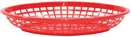 Tablecraft Red Jumbo Oval Polypropylene Basket, 11.75 X 8.875 X 1.875 Inch -- 36 Per Case