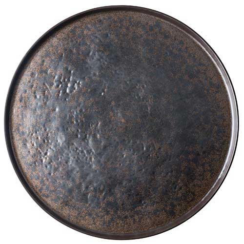 Tablecraft Lunara Collection Round Brown Melamine Platter, 18 X 18 X 0.875 Inch