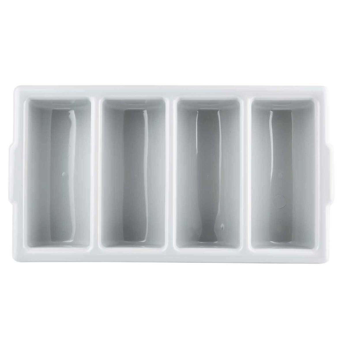 Tablecraft Polyethylene Gray 4 Compartment Cutlery Bin, 21.75 X 11.75 X 3.75 Inch -- 12 Per Case