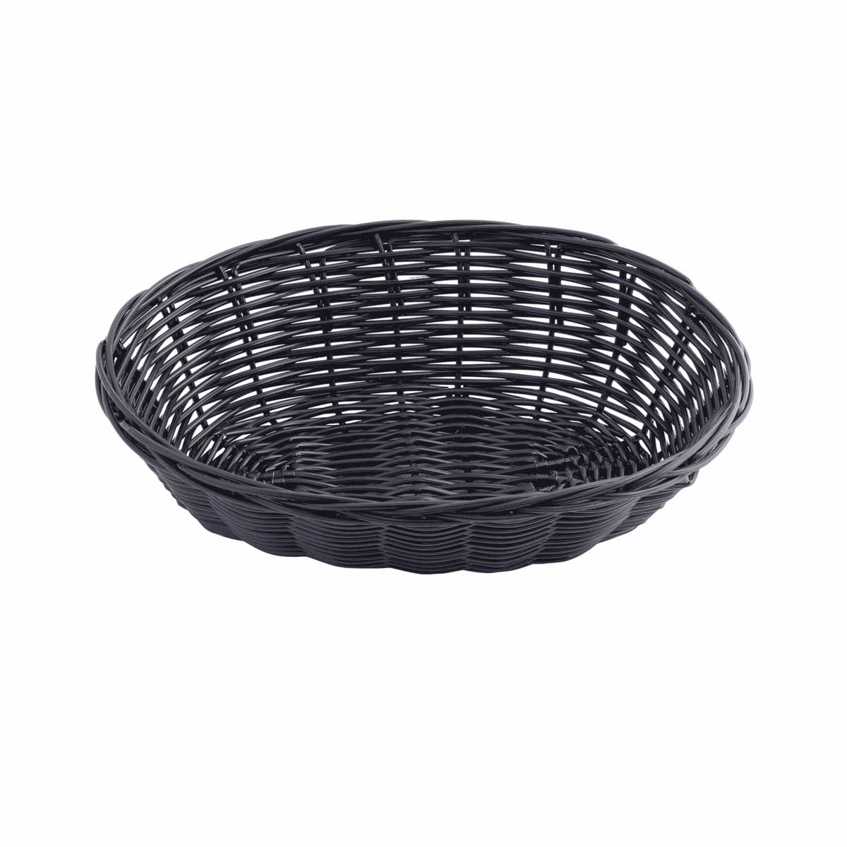 Tablecraft Black Oval Handwoven Basket, 9 X 6 X 2.25 Inch -- 12 Per Case