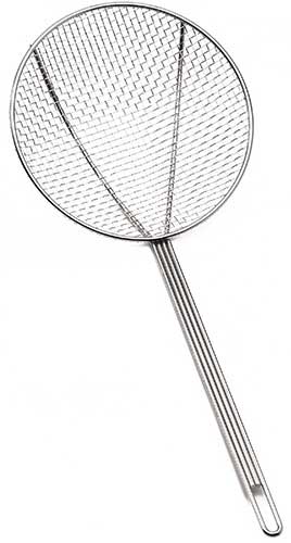 Tablecraft Nickel Plated Round Mesh Skimmer, 6 Inch