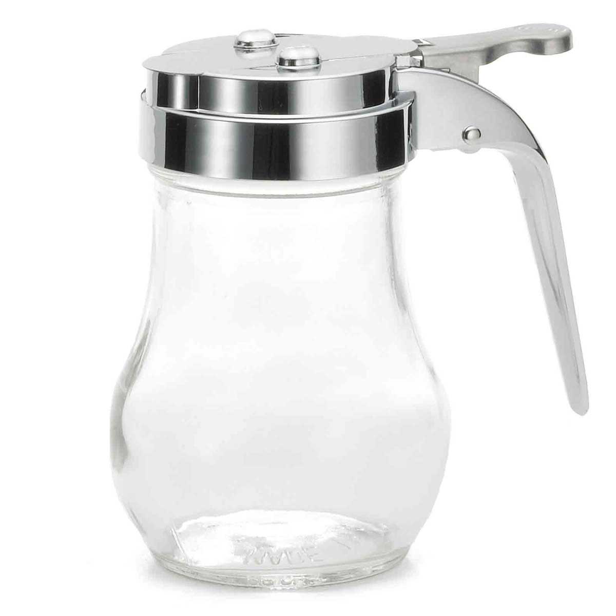 Tablecraft Teardrop Syrup Dispenser With Chrome Abs Top, 6 Ounce Capacity -- 12 Per Case