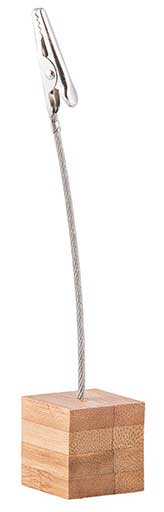 Tablecraft Square Bamboo Metal Number Clip, 5 Inch -- 12 Per Case