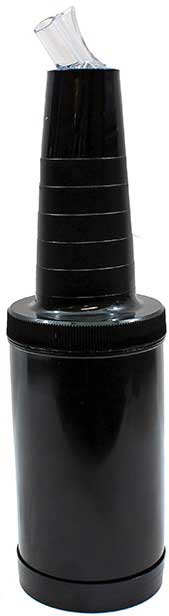 Tablecraft Pourmaster Black Bottle And Cap With Clear Spout Complete Set, 1 Quart Capacity -- 12 Per Case