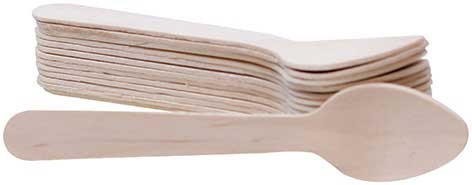 Tablecraft 4.25 Inch Pinewood Disposable Wood Tasting Spoon, 100 Count -- 12 Per Case