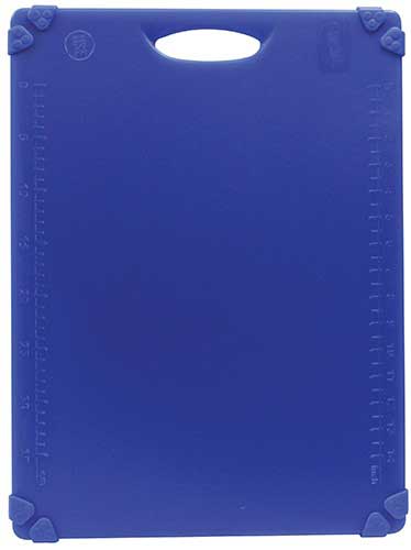 Tablecraft Grippy Polypropylene Blue Color Coded Cutting Board With Tpe Grips, 20 X 15 X 0.625 Inch