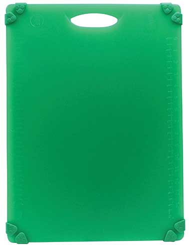 Tablecraft Grippy Polypropylene Green Color Coded Cutting Board With Tpe Grips, 20 X 15 X 0.625 Inch