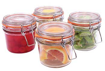 Tablecraft 4 Piece Resealable Jar Set For Condiments And Canning