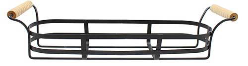Tablecraft Black Coated Wire Jar Holder With Wood Handle, 18.25 X 5 X 4.25 Inch
