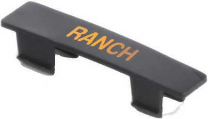 Tablecraft Black With Orange Print Ranch Tag For Nsf Saferfood Solutions Option Dispenser, 0.5625 X 0.4375 X 2.5 Inch