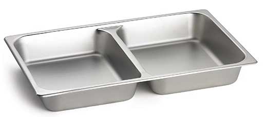 Tablecraft Replacement Full Size Divided Steam Pan Fits Cw40167 Cw40161 Cw40175 Cw40160 Chafer, 20.75 X 12.75 X 2.5 Inch