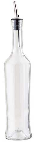 Tablecraft Sottile Clear Glass Bottle With Pourer, 17 Ounce Capacity -- 12 Per Case