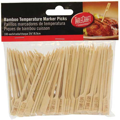 Tablecraft 3.5 Inch Medium Well Bamboo Steak Pick, 100 Count -- 12 Per Case