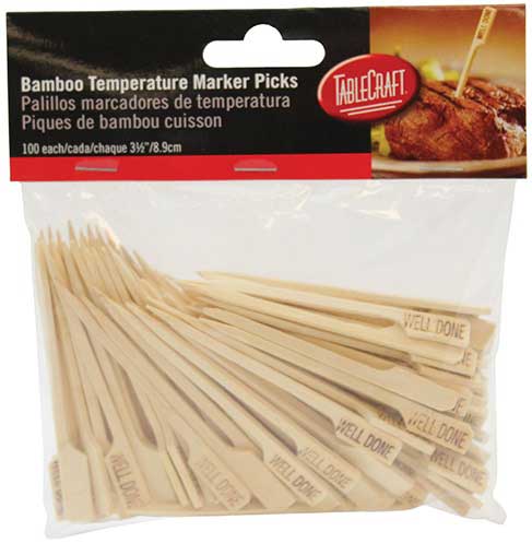 Tablecraft 3.5 Inch Well Done Bamboo Steak Pick, 100 Count -- 12 Per Case