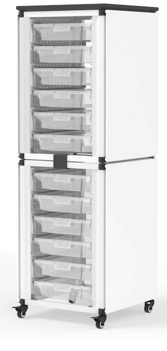 Luxor Modular Classroom Stackable Storage Cabinet with 2 Stacked ...