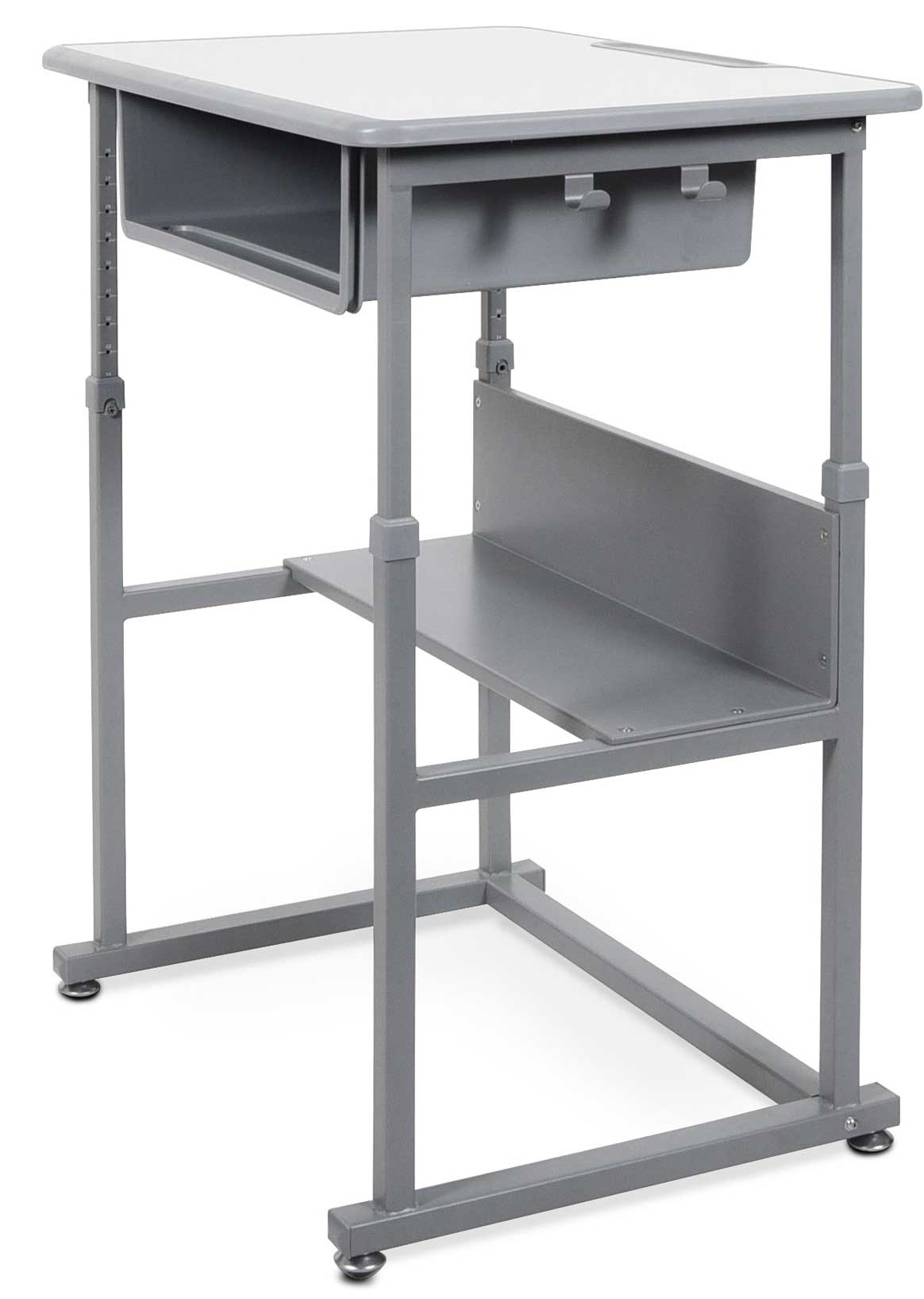 Luxor Manual Adjustable Student Desk, 27.5 x 19.5 x 24.5 to 42 inch Height
